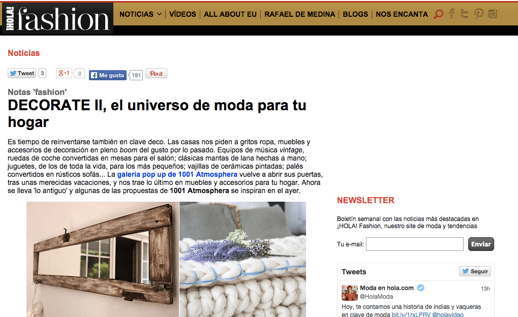 Articulo de Hola Fashion